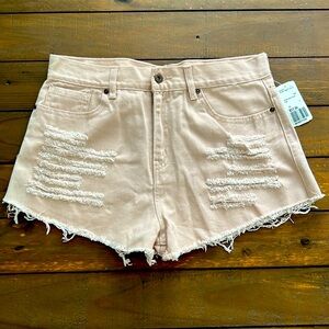 Blush jean high rise shorts NWT 28
